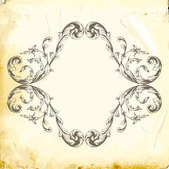 Vector baroque of vintage elements for design.