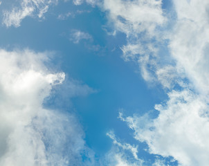 White clouds in blue sky