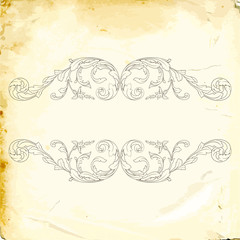 Vector baroque of vintage elements for design. 