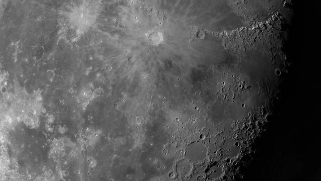 Camera flies around a craters in the Moon. Elements of this image furnished by NASA's Scientific Visualization Studio.