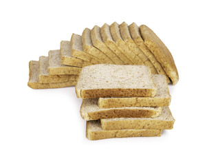sliced bread isolated on white background