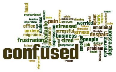 Confused word cloud, 3D rendering
