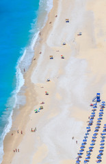 Myrtos beach, Kefalonia island, Greece. Beautiful view of Myrtos bay and beach on Kefalonia island