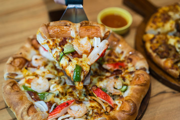 pizza with seafood