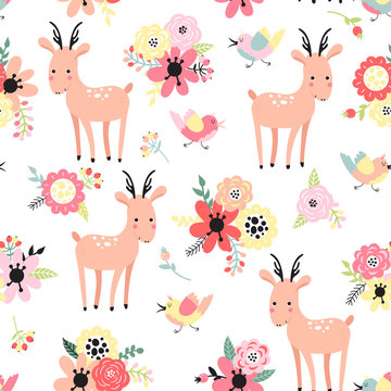 Deer seamless pattern
