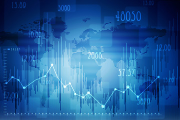 2d rendering Stock market online business concept. business Graph 