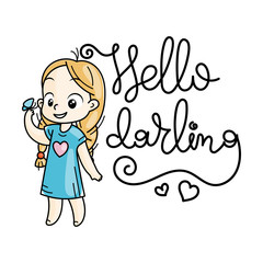 Cute cartoon kids. Vector and illustration.