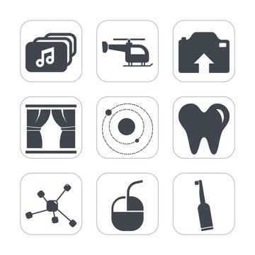 Premium fill icons set on white background . Such as format, document, sign, upload, dentist, healthy, technology, picture, white, aviation, file, dental, tooth, atom, web, electric, photo, toothbrush