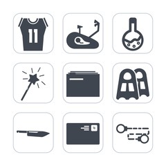 Premium fill icons set on white background . Such as letter, sea, medical, wand, biking, wheel, business, team, magician, star, technology, kitchen, tooth, internet, paper, tool, dental, shirt, magic