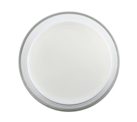 milk glass, isolated on white background