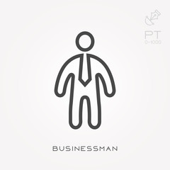 Line icon businessman