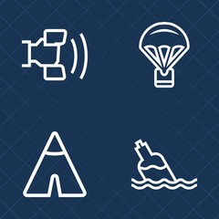 Premium set of outline vector icons. Such as smart, home, modern, health, blue, cell, landing, cellphone, smartphone, mineral, outdoor, plastic, leisure, air, parachute, phone, extreme, device, mobile