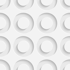 Seamless Circle Background. White Decorative Pattern