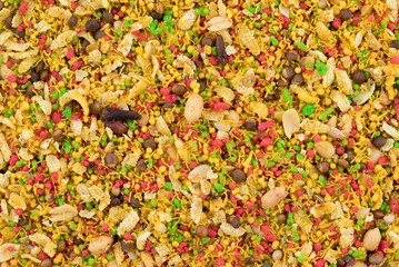 Indian Namkeen Food Navratan Mixture or Navratna Mix Namkeen Also Know As Nimco, Namkin, Mixture or Nimko.