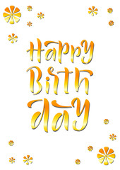 Hand drawn lettering phrase Happy Birthday