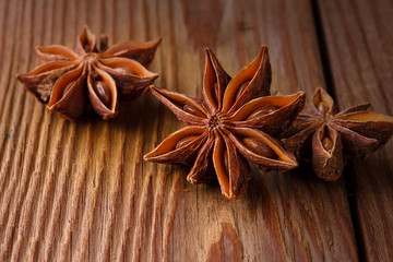 spices  on wooden table
