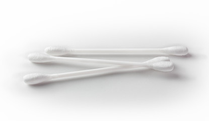 ear cleaning white sticks isolated white background