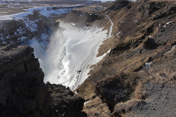 Gullfoss Wasserfall Cascade