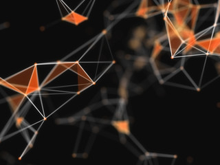 Abstract futuristic background. Blockchain technology and cryptocurrency. Web design element. Virtual reality. Artificial intelligence