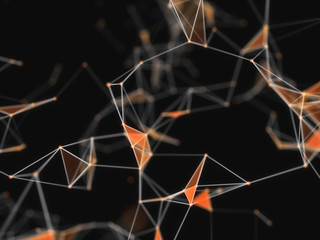 Abstract futuristic background. Blockchain technology and cryptocurrency. Web design element. Virtual reality. Artificial intelligence