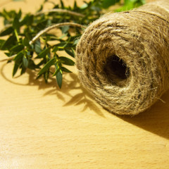 eucalyptus twigs on the table