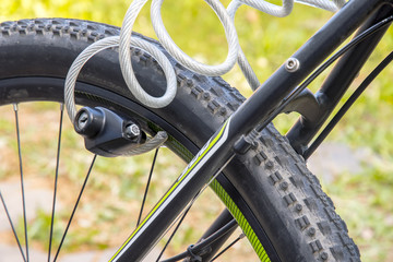 destroyed lock at a bicycle