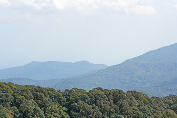 landscape top of mountains and sky with cloudy