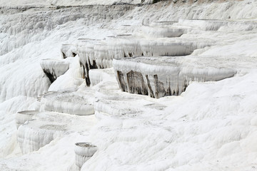 Fototapeta na wymiar Pamukkale Calcium deposits at Thermal Springs, Turkey 
