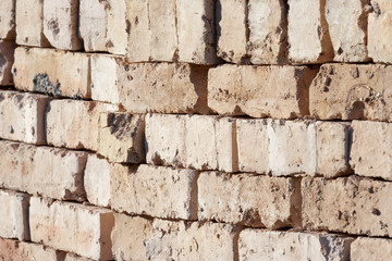 Pile of bricks at building site