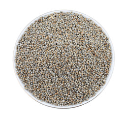 Pearl Millet Seeds Also Know as Bajra, Bajri, Bulrush Millet or Indian Millet Isolated on White Background