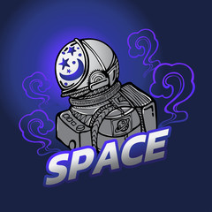 astronaut in space, vector illustration