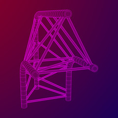 Truss girder element. Wireframe low poly mesh vector illustration.