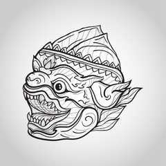 Hanuman head vector illustration