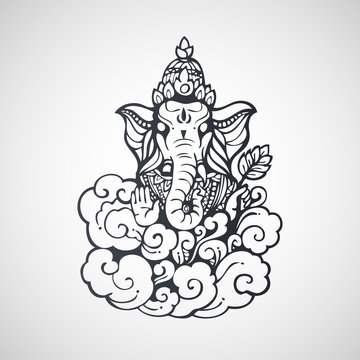 illustration of Lord Ganesha, Vector.