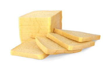 Fresh butter bread isolated on white background