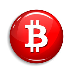 Bitcoin Sign Round Vector Web Element Circular Button Icon Design