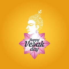 Illustration Of Happy vesak Day Or Buddha Purnima Background, Vector Illustration.