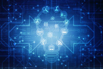 bulb future technology, innovation background, creative idea concept 

