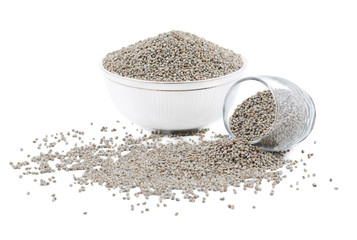 Pearl Millet Seeds Also Know as Bajra, Bajri, Bulrush Millet or Indian Millet Isolated on White Background