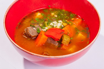 Soup with beef and vegetables