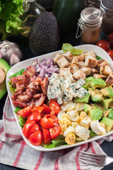 Healthy cobb salad with chicken
