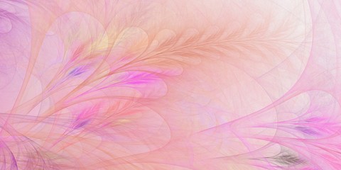 Fototapeta na wymiar Hintergrundgrafik mit organischen Formen - wie Blätter - Pastellrosa 