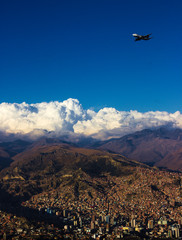 Airplane over La Paz, Bolivia