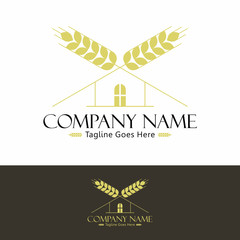 Organic with House Logo Vector Template
