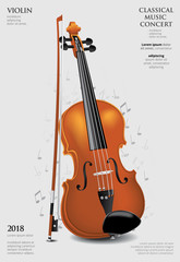 Obraz na płótnie Canvas The Classical Music Concept Violin Vector Illustration