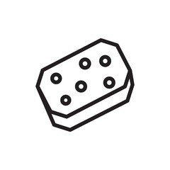 makeup cleaning sponge, skin cleaning sponge outline vector icon. Modern simple isolated sign. Pixel perfect vector illustration for logo, website, mobile app and other designs