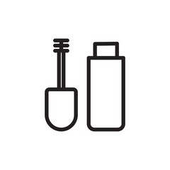 mascara outline vector icon. Modern simple isolated sign. Pixel perfect vector illustration for logo, website, mobile app and other designs
