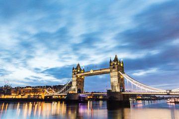 Fototapeta na wymiar London, Tower Bridge beautiful view at sunrise