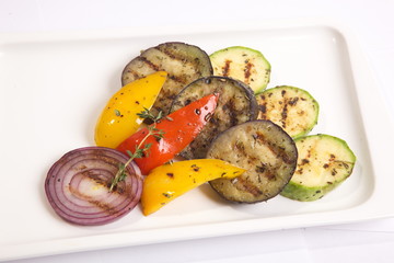 Grilled vegetables on a plate