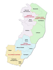 espirito santo administrative and political vector map